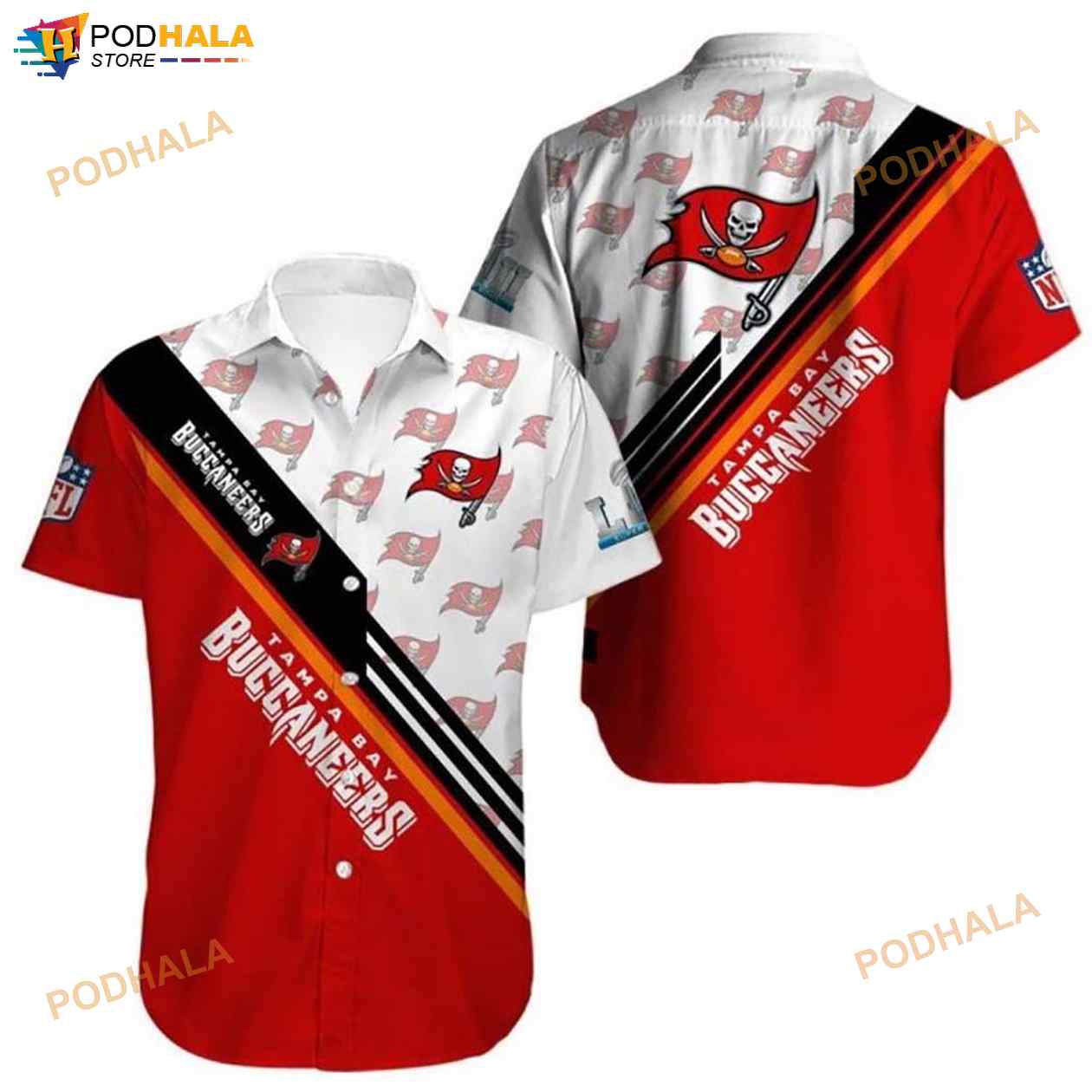 NFL Tampa Bay Buccaneers 3D Funny Hawaiian Shirt NFL Tampa Bay Buccaneers 3D Funny Hawaiian Shirt