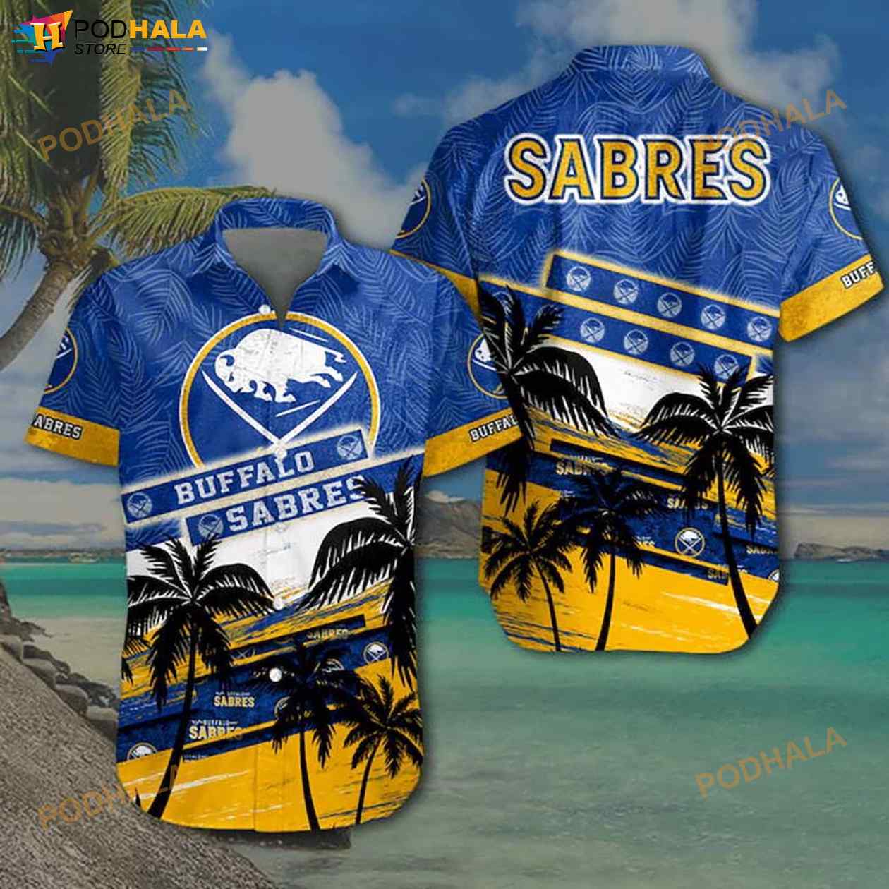 NHL Buffalo Sabres 3D Funny Hawaiian Shirt NHL Buffalo Sabres 3D Funny Hawaiian Shirt