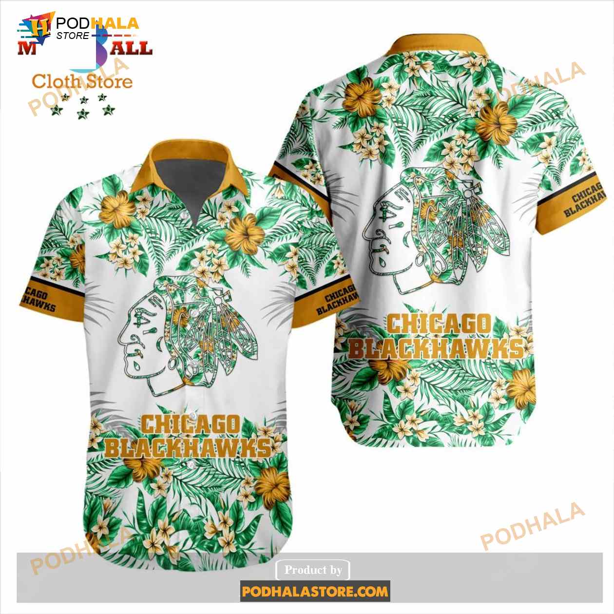 NHL Chicago Blackhawks Flowers Trending Style Special Design Button Funny Hawaiian Shirt NHL Chicago Blackhawks Flowers Trending Style Special Design Button Funny Hawaiian Shirt