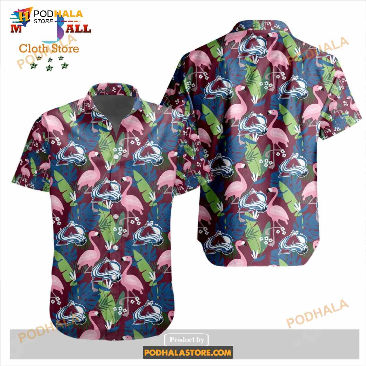 NHL Colorado Avalanche Crane Bird Special Design Button Funny Hawaiian Shirt NHL Colorado Avalanche Crane Bird Special Design Button Funny Hawaiian Shirt