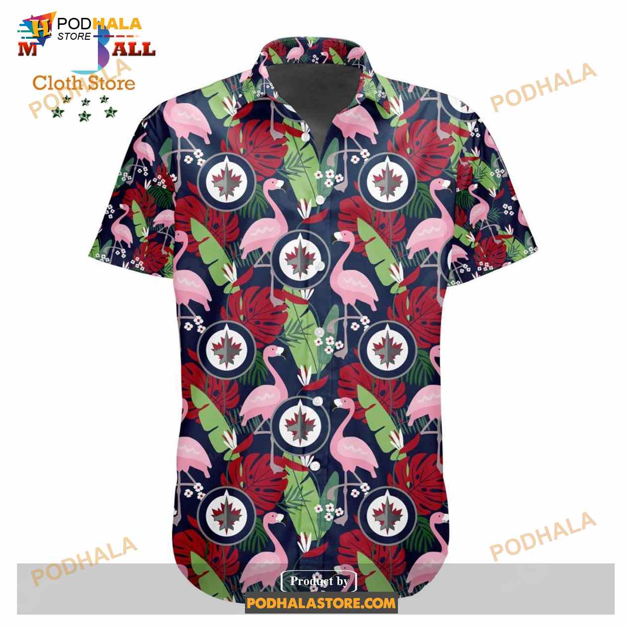 NHL Winnipeg Jets Crane Bird Special Design Button Funny Hawaiian Shirt NHL Winnipeg Jets Crane Bird Special Design Button Funny Hawaiian Shirt