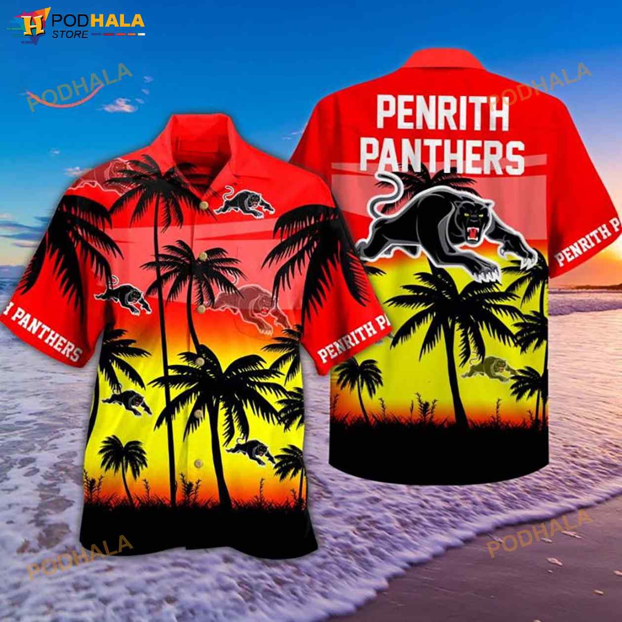 NRL Penrith Panthers 3D Funny Hawaiian Shirt NRL Penrith Panthers 3D Funny Hawaiian Shirt