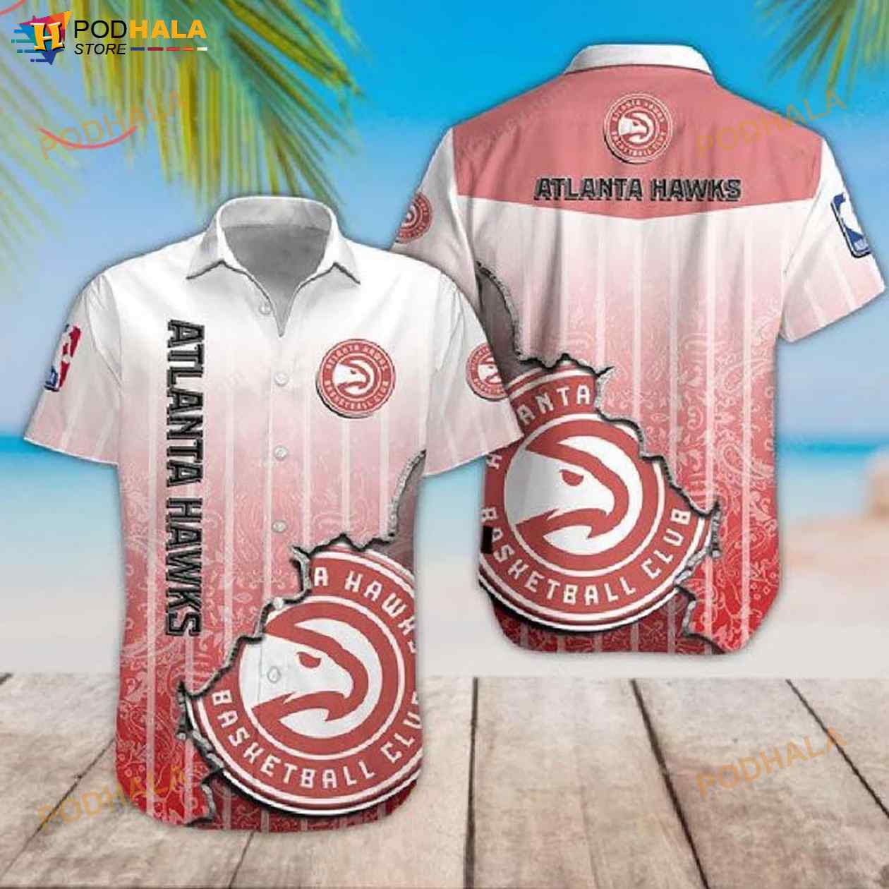 Nba Atlanta Hawks 3D Funny Hawaiian Shirt Nba Atlanta Hawks 3D Funny Hawaiian Shirt