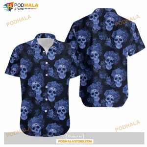 New England Patriots Mystery Skull And Flower Hawaii Shirt