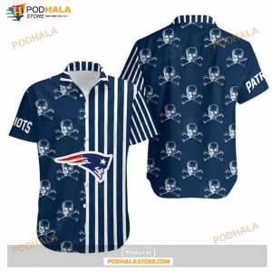 New England Patriots Stripes And Skull Hawaii Shirt Summer Collections