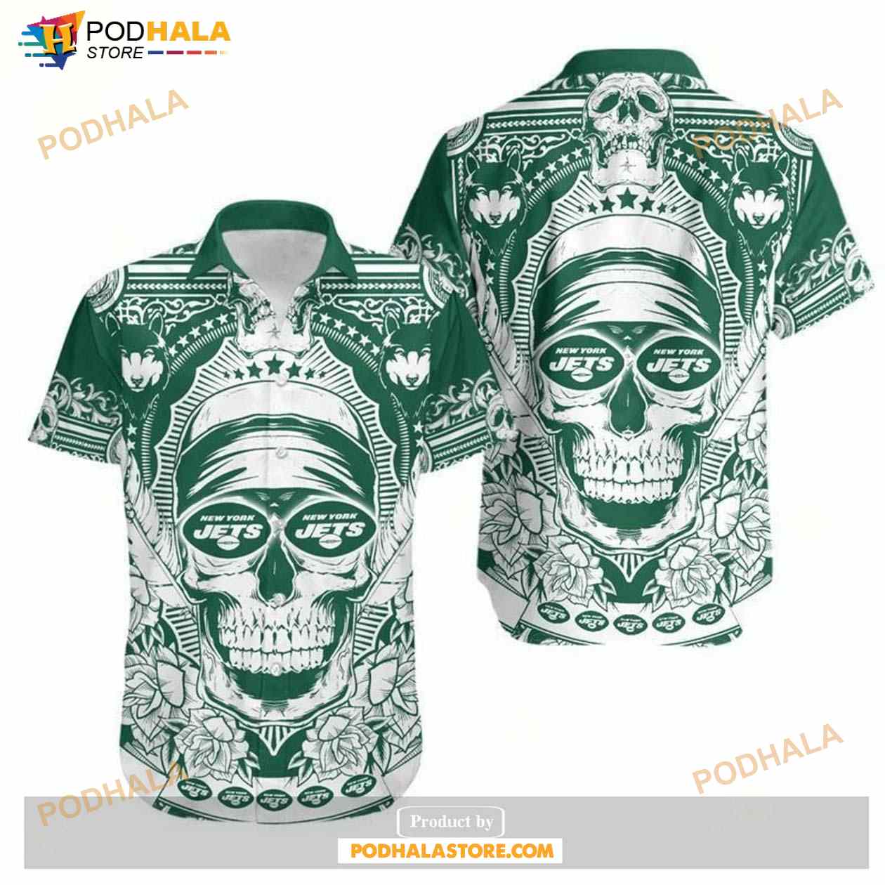 New York Jets Skull NFL Gift For Fan Hawaii Shirt Summer Collections New York Jets Skull NFL Gift For Fan Hawaii Shirt Summer Collections