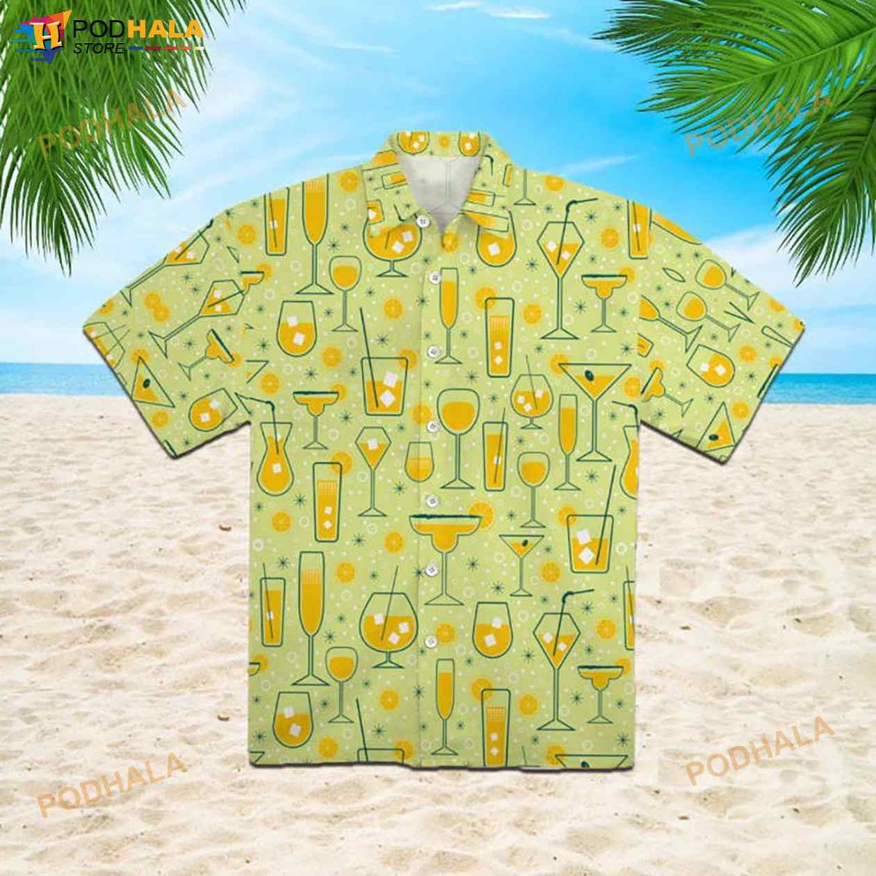 Orange Juice Cocktail 3D Funny Hawaiian Shirt Orange Juice Cocktail 3D Funny Hawaiian Shirt