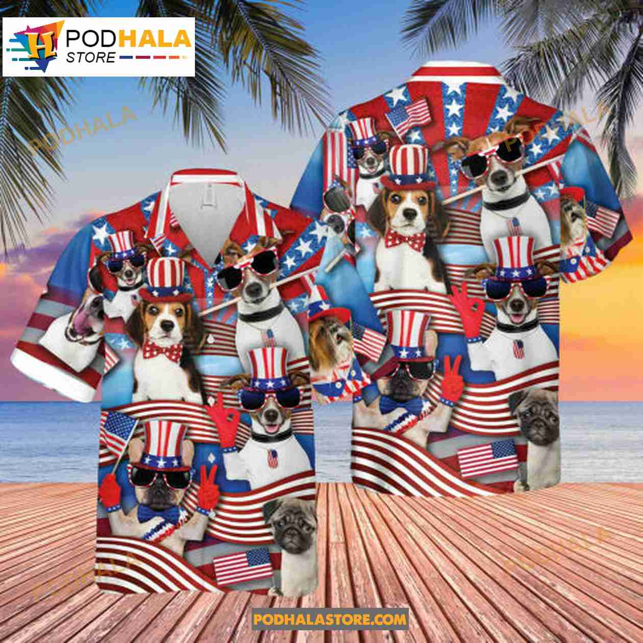 Patriotic Dogs Vintage America Flag Dog Dad Mom Independence Day Hawaiian Shirt Patriotic Dogs Vintage America Flag Dog Dad Mom Independence Day Hawaiian Shirt