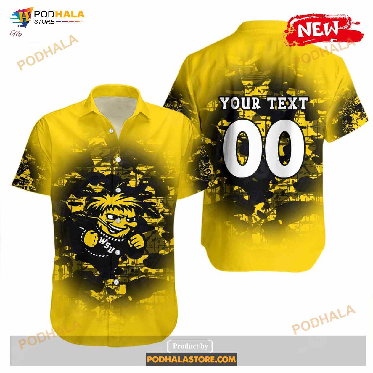 Personalized Wichita State Shockers NCAA Camouflage Vintage Funny Hawaiian Shirt Personalized Wichita State Shockers NCAA Camouflage Vintage Funny Hawaiian Shirt