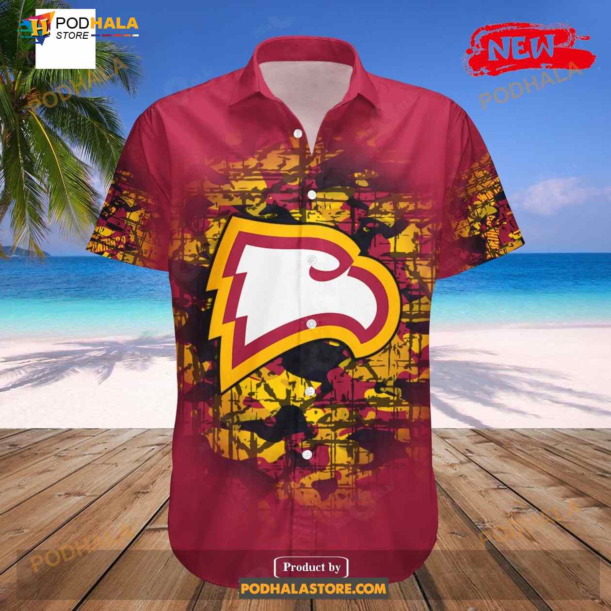 Personalized Winthrop Eagles NCAA Camouflage Vintage Funny Hawaiian Shirt Personalized Winthrop Eagles NCAA Camouflage Vintage Funny Hawaiian Shirt
