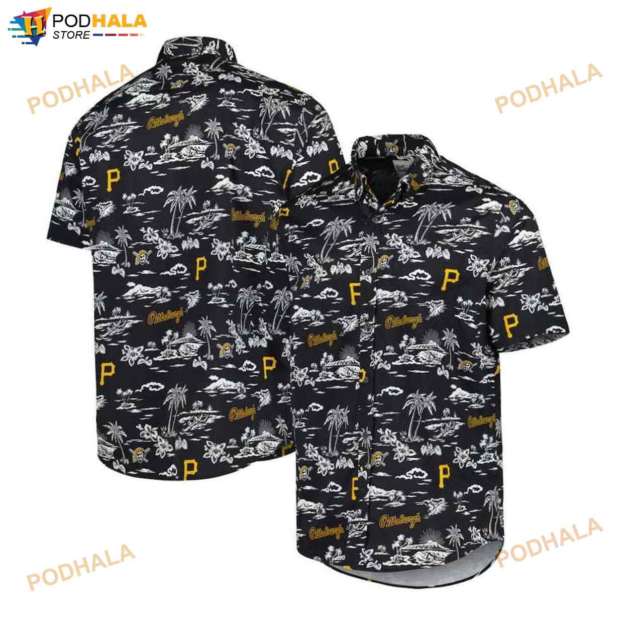Pittsburgh Pirates Black Kekai Performance 3D Funny Hawaiian Shirt Pittsburgh Pirates Black Kekai Performance 3D Funny Hawaiian Shirt