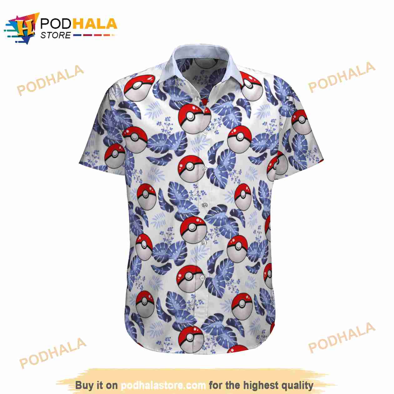 Pokemon Ball Tropical Beach 3D Funny Hawaiian Shirt Pokemon Ball Tropical Beach 3D Funny Hawaiian Shirt