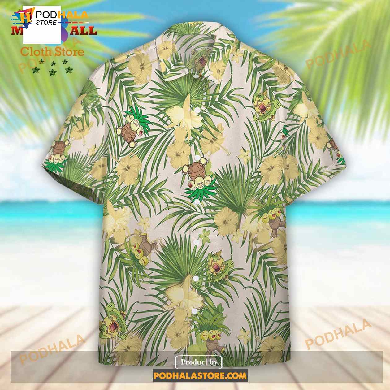 Pokemon Exeggutor Palm Leafs Pokemon AlohaFunny Hawaiian Shirt Pokemon Exeggutor Palm Leafs Pokemon AlohaFunny Hawaiian Shirt