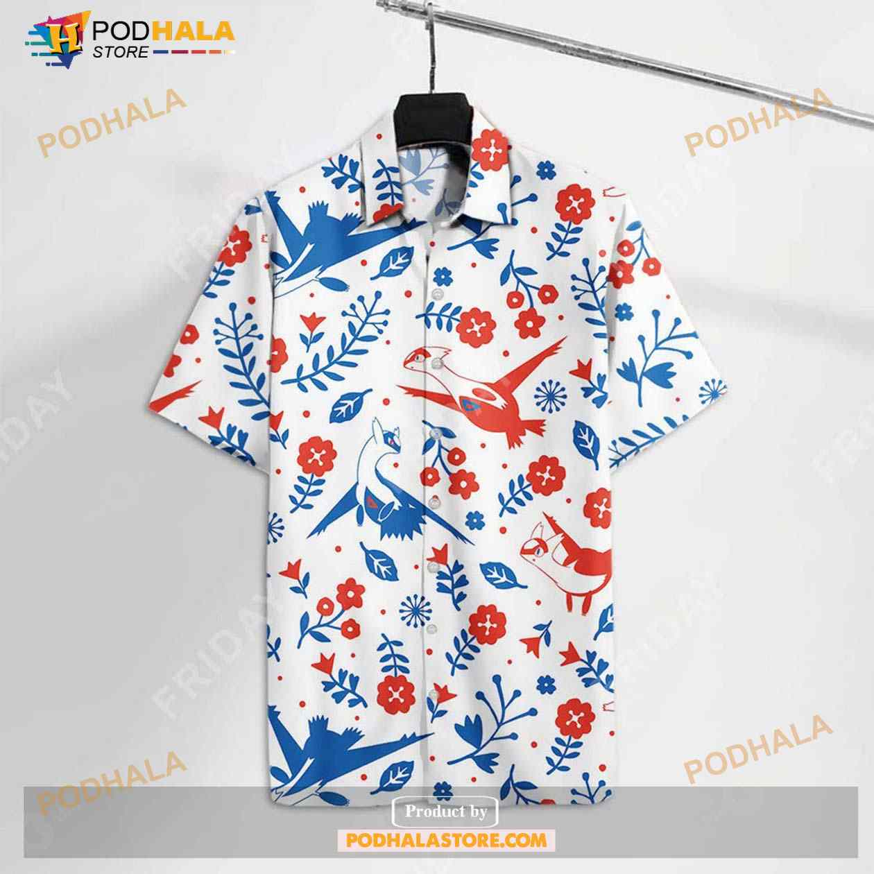 Pokemon Latias Latios Pokemon White Aloha Funny Hawaiian Shirt Pokemon Latias Latios Pokemon White Aloha Funny Hawaiian Shirt