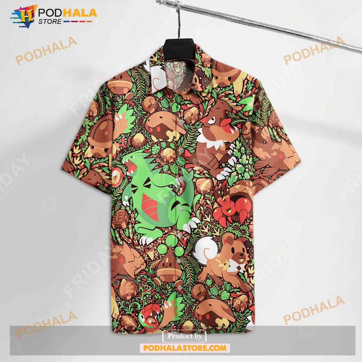 Pokemon Pokemons In Brown Aloha Pokemon Funny Hawaiian Shirt Pokemon Pokemons In Brown Aloha Pokemon Funny Hawaiian Shirt