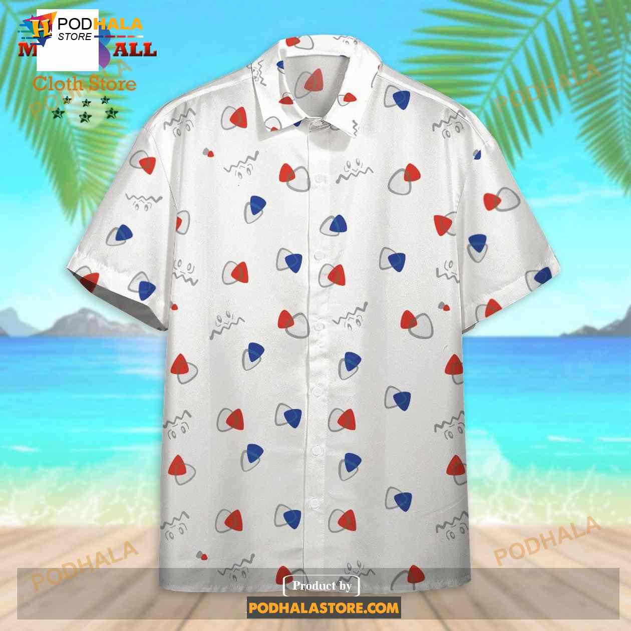 Pokemon Togepi Egg Pattern White Pokemon Funny Hawaiian Shirt Pokemon Togepi Egg Pattern White Pokemon Funny Hawaiian Shirt