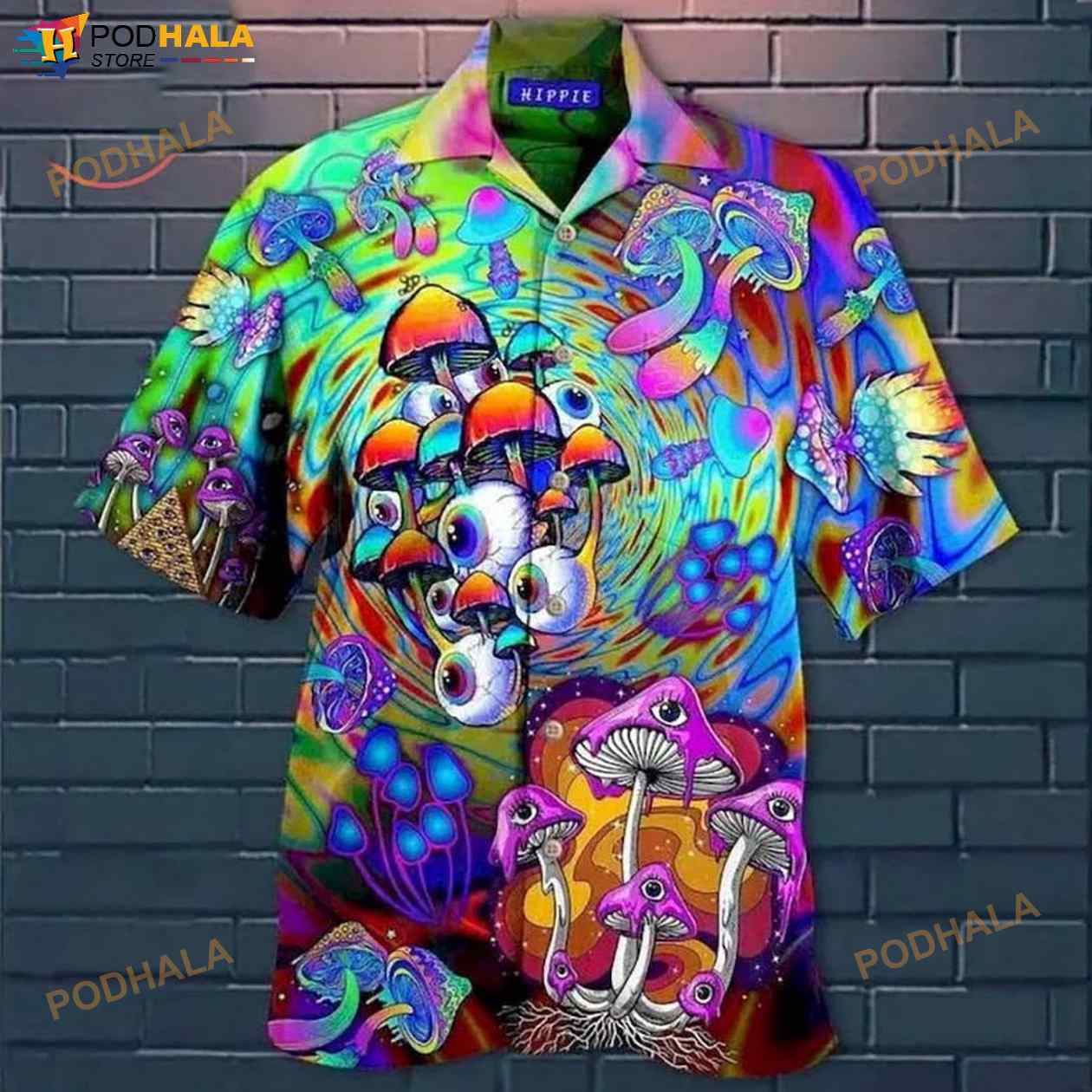Psychedelic Art Magic Mushroom Trippy Hippie 3D Funny Hawaiian Shirt Psychedelic Art Magic Mushroom Trippy Hippie 3D Funny Hawaiian Shirt