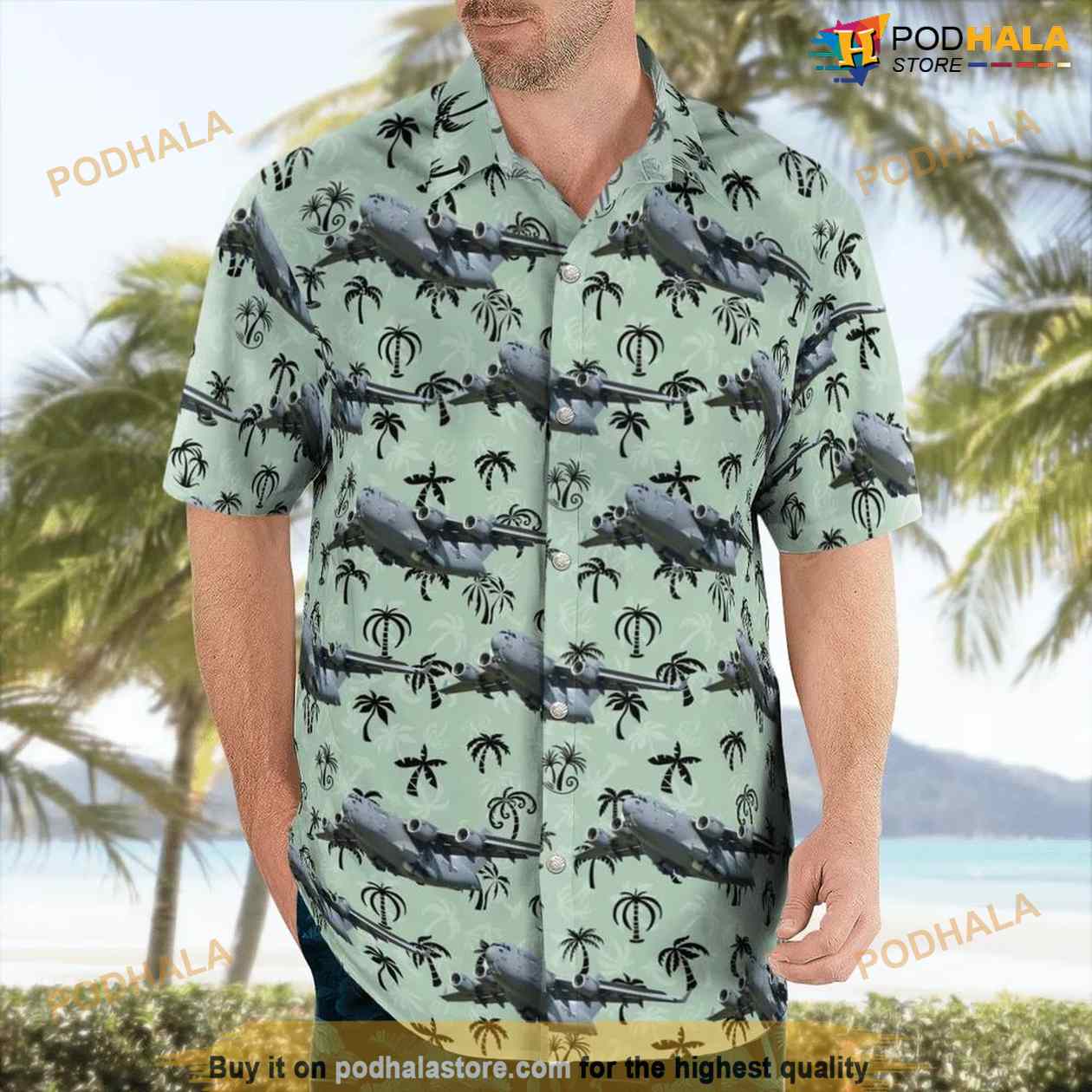 Rcaf Boeing Cc-177 Globemaster Iii (c-17a) Hawaiian Shirt Rcaf Boeing Cc-177 Globemaster Iii (c-17a) Hawaiian Shirt