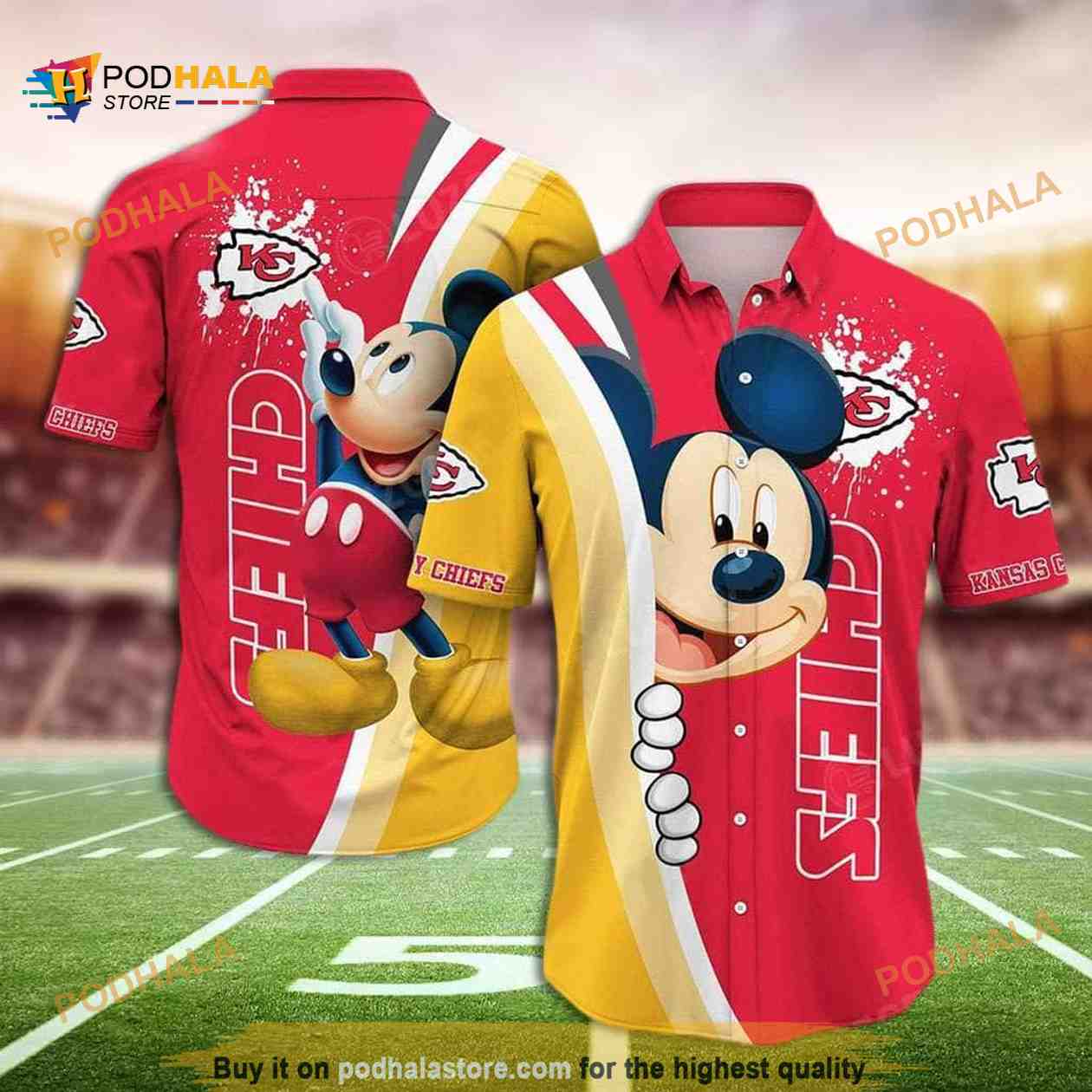 Red Aloha Mickey Mouse Disney NFL Kansas City Chiefs Funny Hawaiian Shirt Red Aloha Mickey Mouse Disney NFL Kansas City Chiefs Funny Hawaiian Shirt