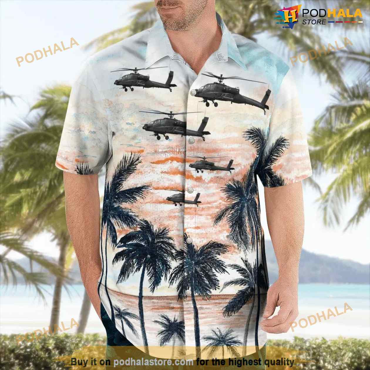 Rnlaf Koninklijke Luchtmacht Boeing Ah-64d Apache Longbow Hawaiian Shirt Outfit Rnlaf Koninklijke Luchtmacht Boeing Ah-64d Apache Longbow Hawaiian Shirt Outfit
