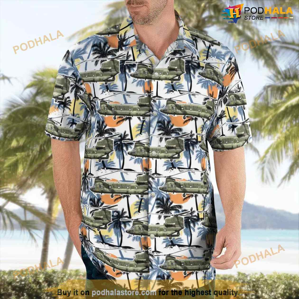 Rnlaf Koninklijke Luchtmacht Boeing Ch-47d Chinook (414) Button Up Hawaiian Shirt Rnlaf Koninklijke Luchtmacht Boeing Ch-47d Chinook (414) Button Up Hawaiian Shirt