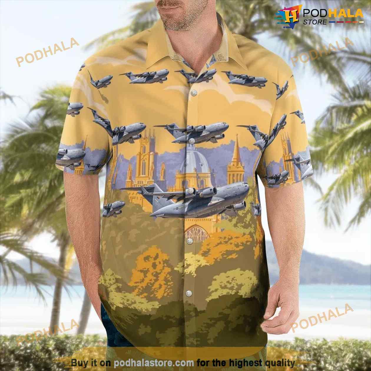 Royal Air Force No. 99 Squadron Boeing C-17a Globemaster Iii Aloha Hawaiian Shirt Royal Air Force No. 99 Squadron Boeing C-17a Globemaster Iii Aloha Hawaiian Shirt