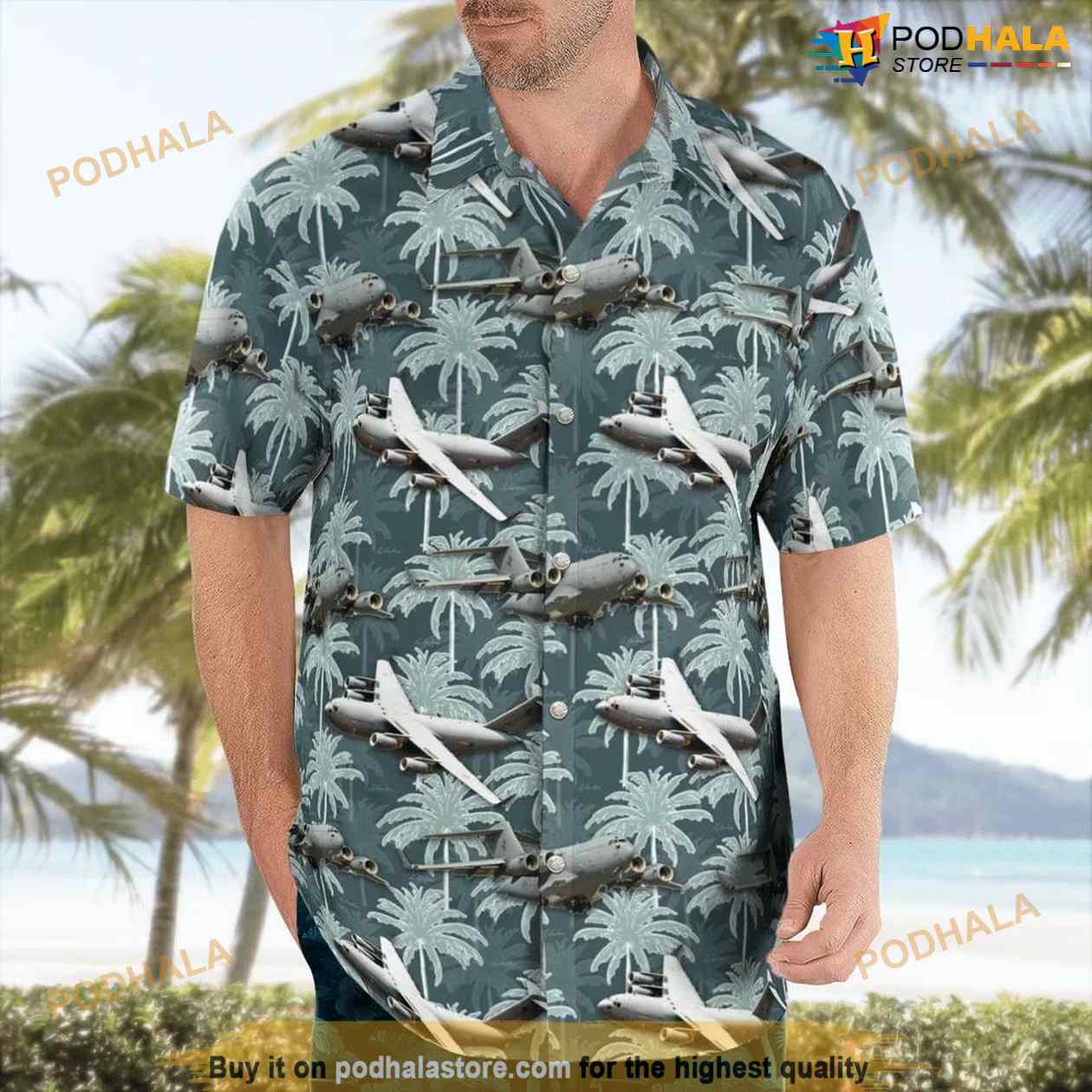 Royal Australian Air Force Boeing C-17a Globemaster Iii Hawaiian Shirt Man Royal Australian Air Force Boeing C-17a Globemaster Iii Hawaiian Shirt Man