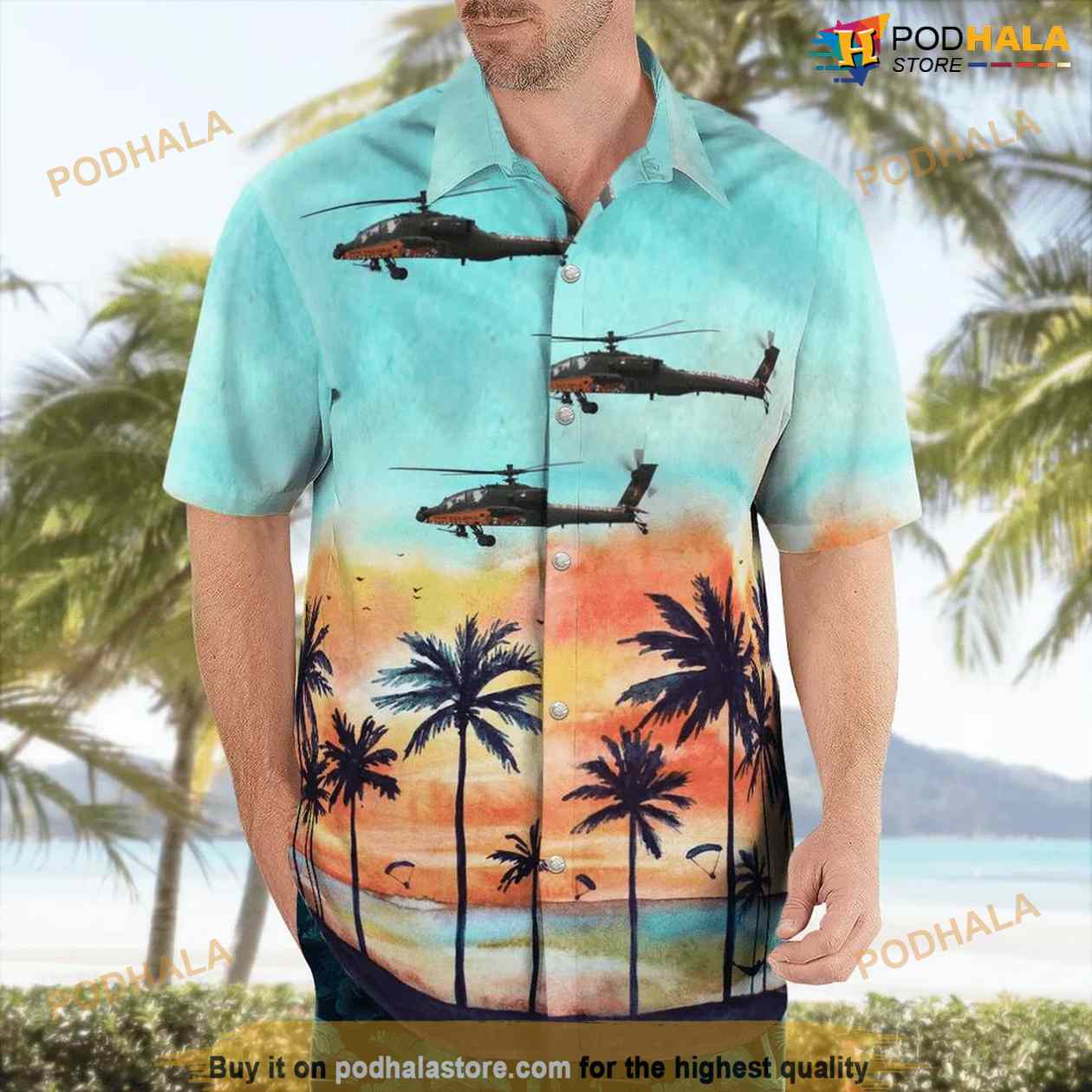 Royal Netherlands Air Force Boeing Ah-64 Apache Hawaiian Shirt Outfit Royal Netherlands Air Force Boeing Ah-64 Apache Hawaiian Shirt Outfit