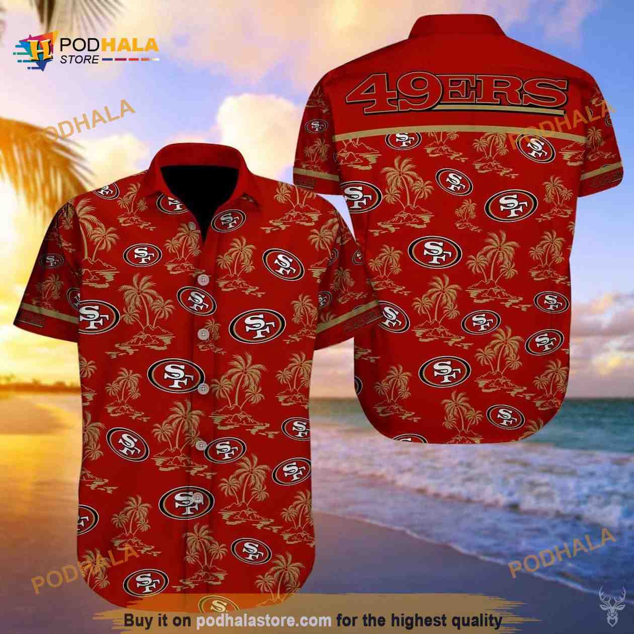 San Francisco 49ers Funny Hawaiian Shirt Island Pattern Summer Beach Gift San Francisco 49ers Funny Hawaiian Shirt Island Pattern Summer Beach Gift
