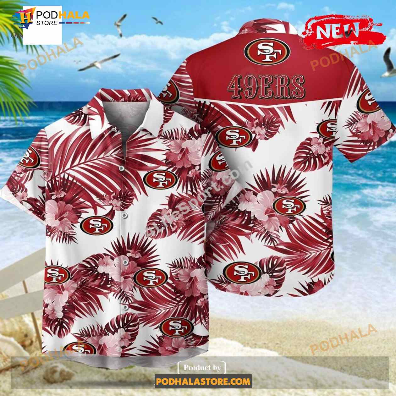 San Francisco 49ers NFL Palm Leaves Hot Summer Collection Funny 3D NFL Hawaiian Shirt San Francisco 49ers NFL Palm Leaves Hot Summer Collection Funny 3D NFL Hawaiian Shirt