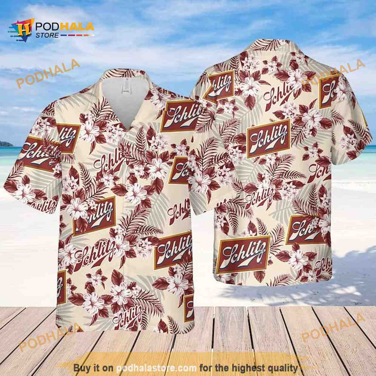 Schlitz Beer Flower Pattern Funny Hawaiian Shirt Schlitz Beer Flower Pattern Funny Hawaiian Shirt