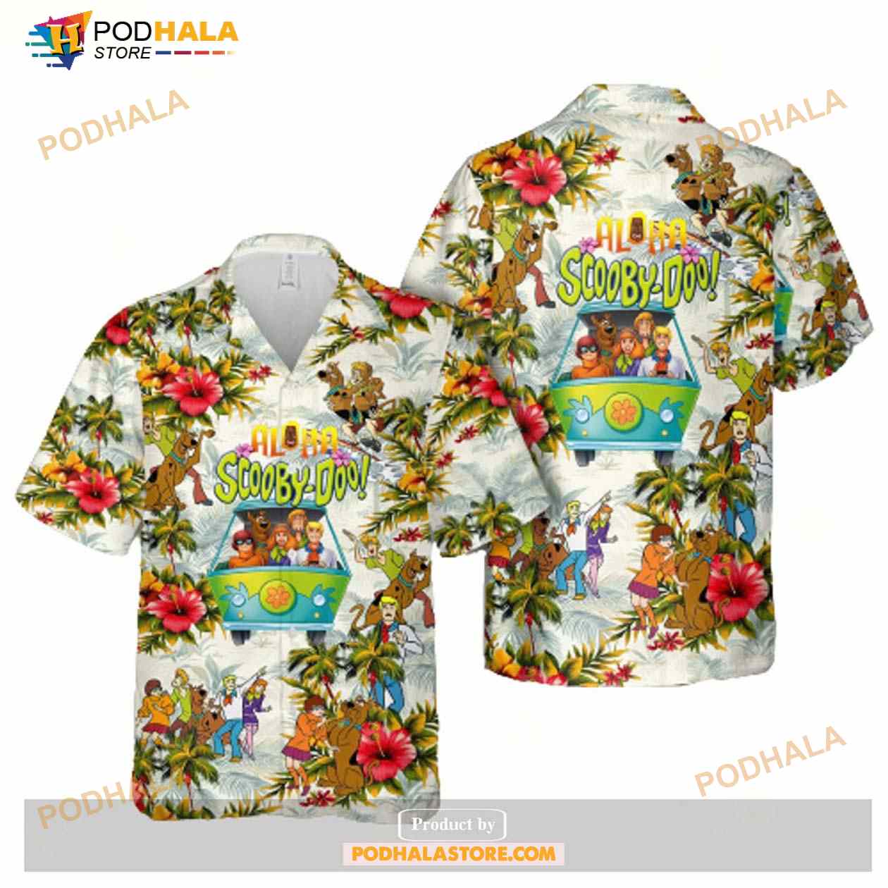 Scooby-Doo Aloha Scooby-Doo Tropical Flower Funny Hawaiian Shirt Scooby-Doo Aloha Scooby-Doo Tropical Flower Funny Hawaiian Shirt