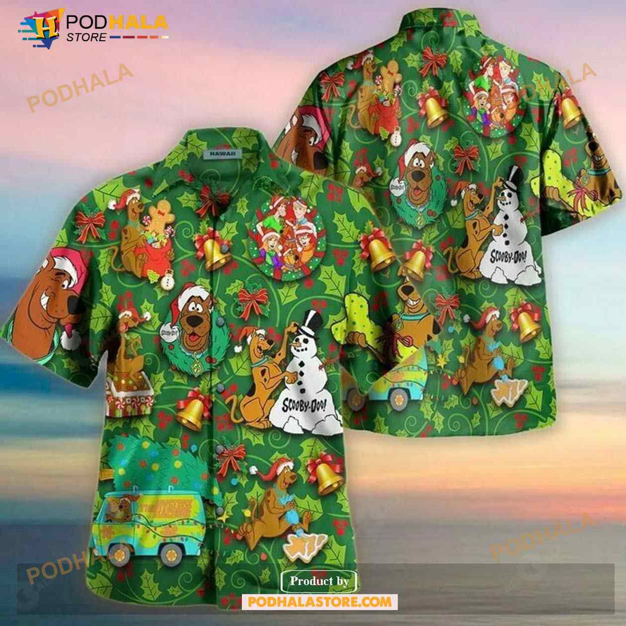 Scooby-Doo Christmas Celebration Funny Hawaiian Shirt Scooby-Doo Christmas Celebration Funny Hawaiian Shirt
