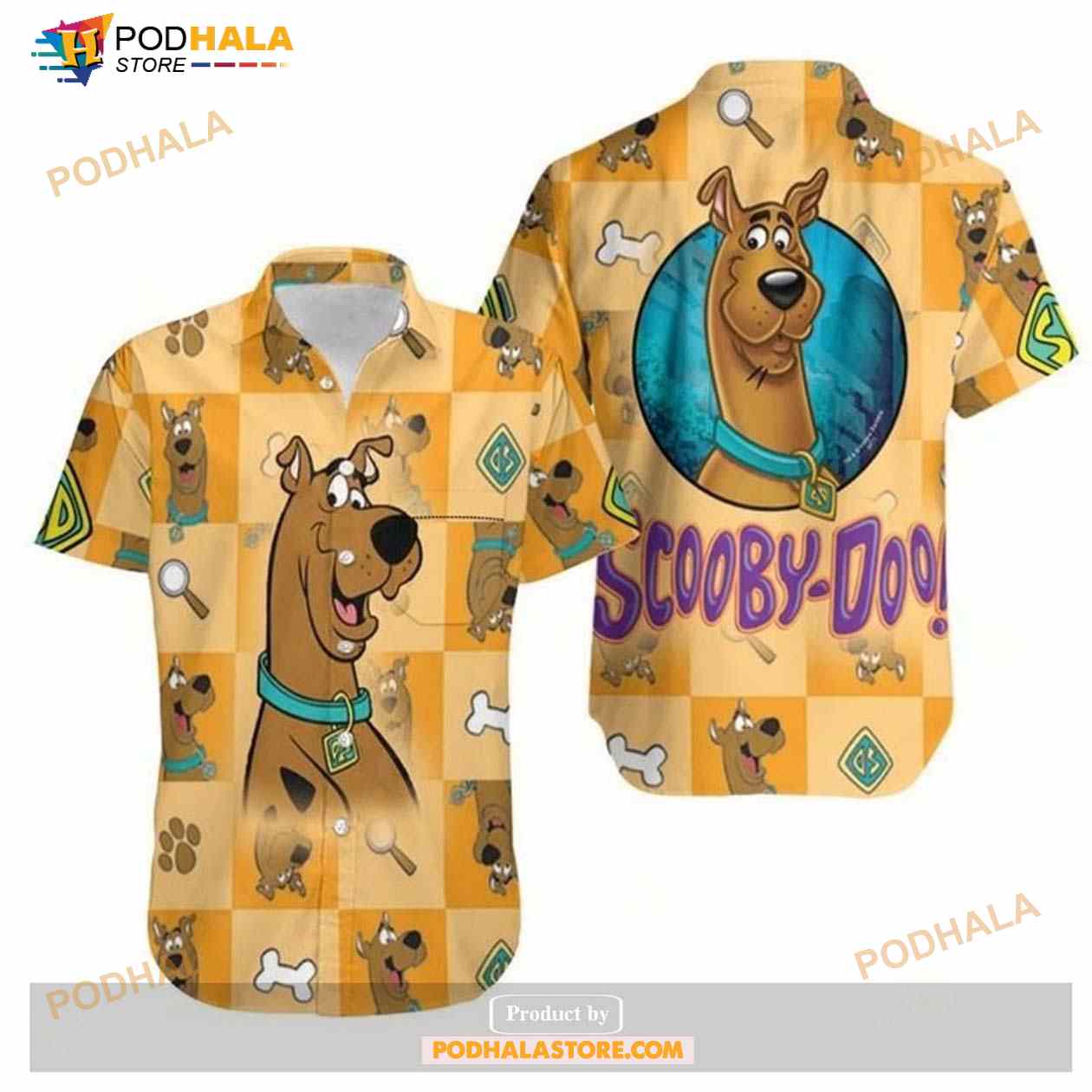 Scooby-Doo The Detective Dog Yellow Funny Hawaiian Shirt Scooby-Doo The Detective Dog Yellow Funny Hawaiian Shirt