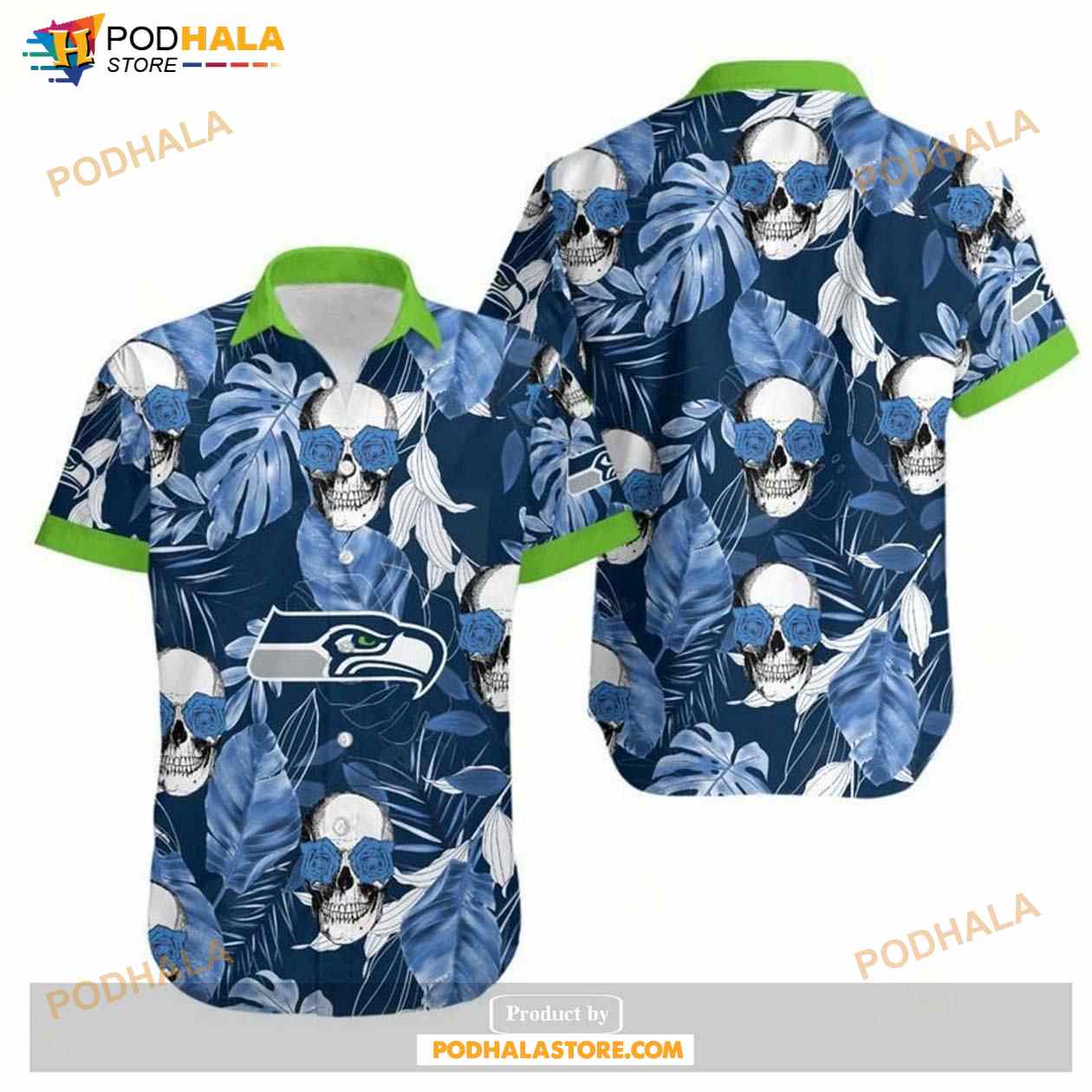 Seattle Seahawks Coconut Leaves And Skulls Hawaii Shirt Summer Collections Seattle Seahawks Coconut Leaves And Skulls Hawaii Shirt Summer Collections