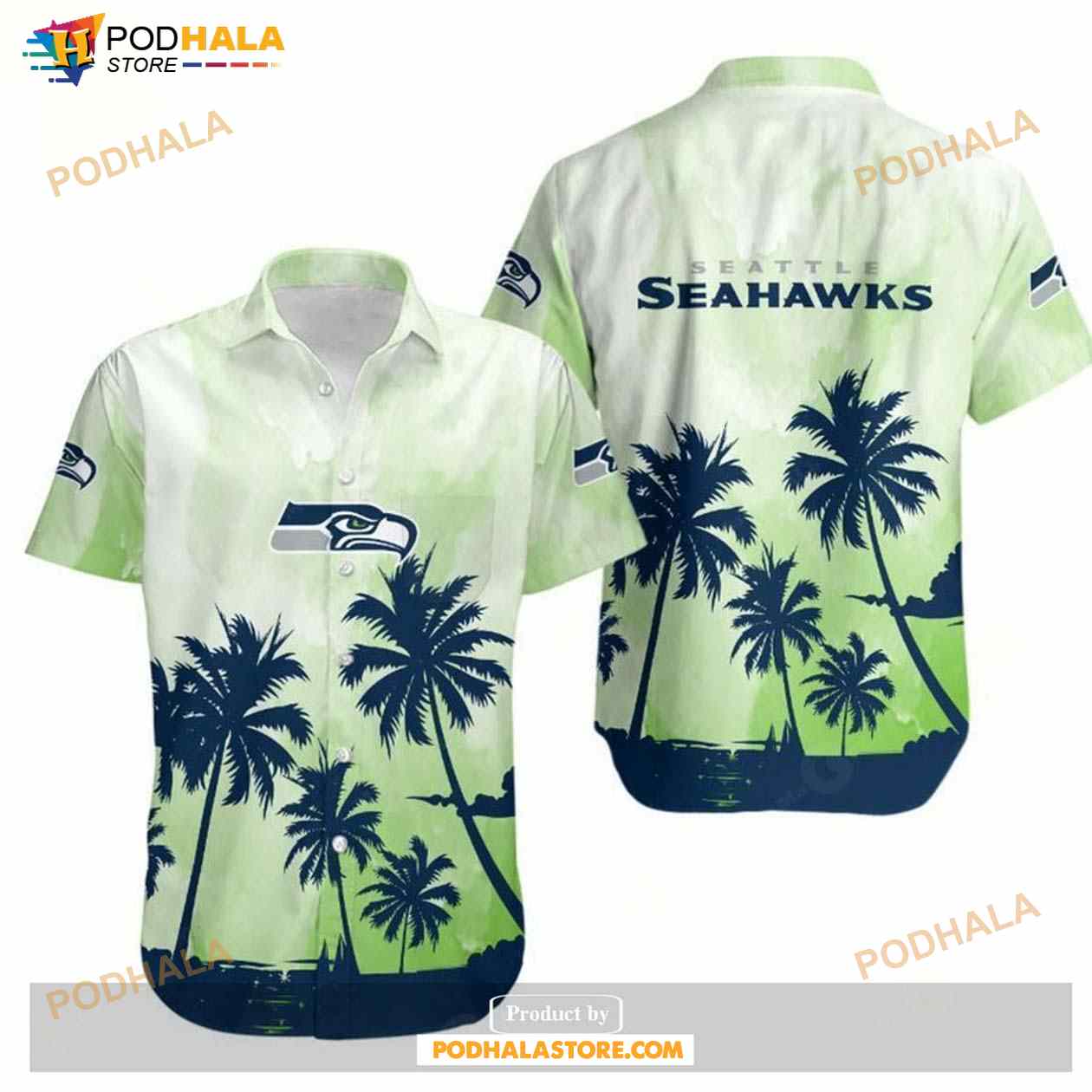 Seattle Seahawks Coconut Trees NFL Gift For Fan Hawaiian Graphic Print Seattle Seahawks Coconut Trees NFL Gift For Fan Hawaiian Graphic Print