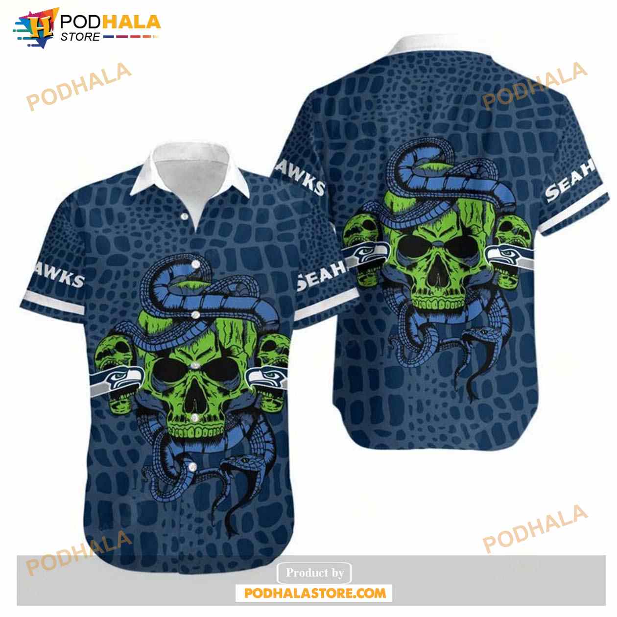 Seattle Seahawks Snake And Skull Hawaii Shirt Summer Collections Seattle Seahawks Snake And Skull Hawaii Shirt Summer Collections