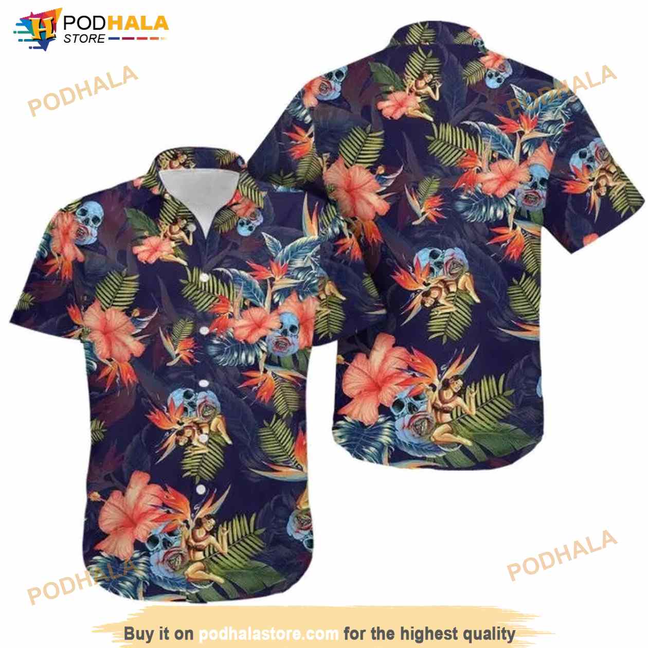Skull Art Hawaiian Shirt Skull Art Hawaiian Shirt