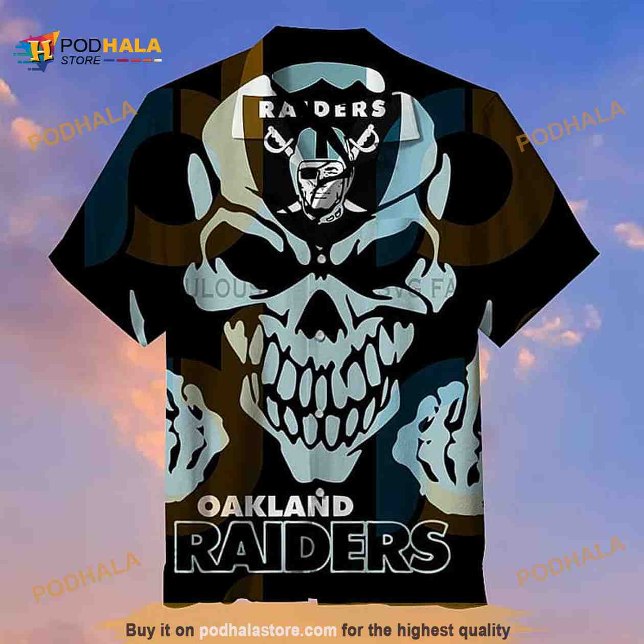 Skull With NFL Las Vegas Raiders Funny Hawaiian Shirt Football Gift For Men Skull With NFL Las Vegas Raiders Funny Hawaiian Shirt Football Gift For Men