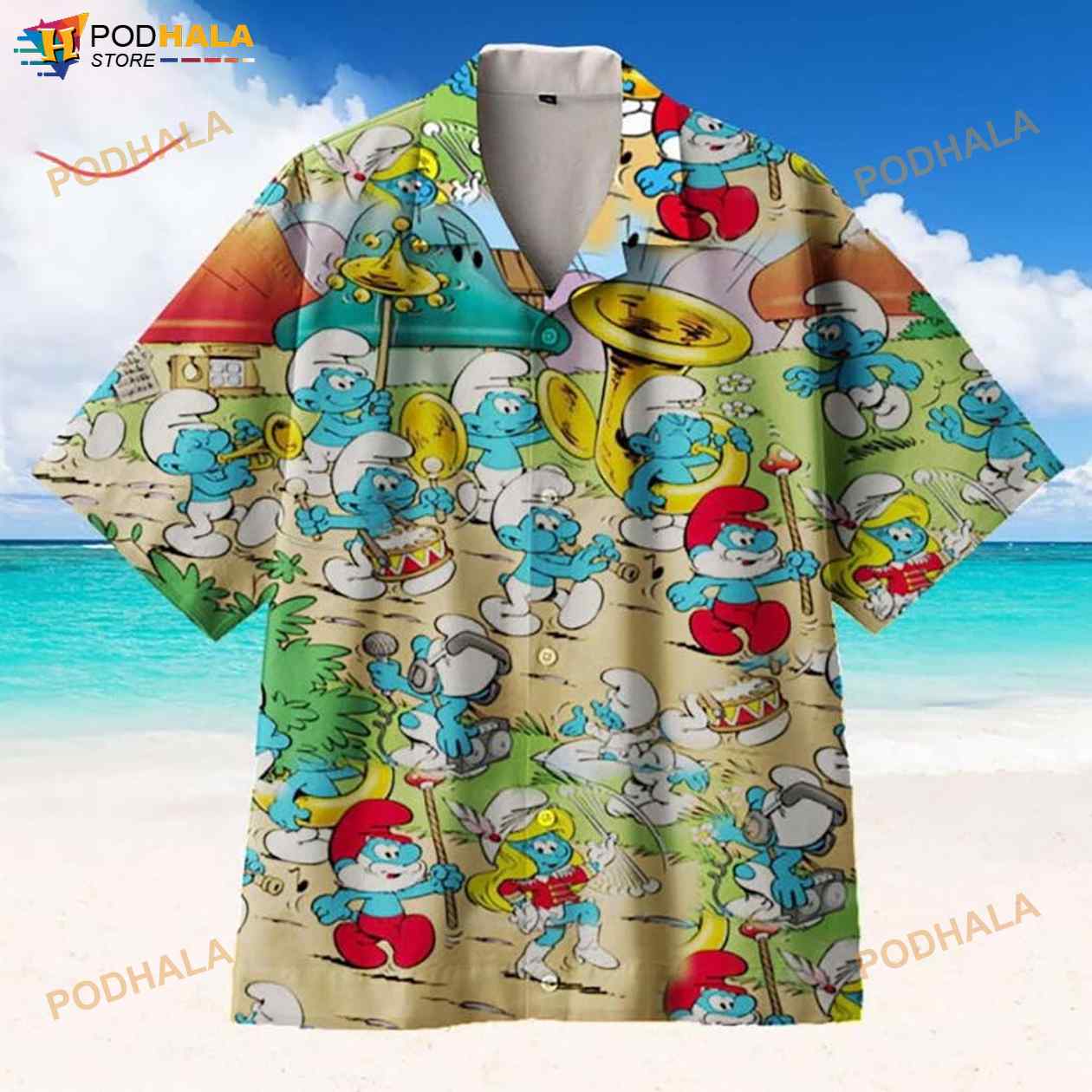 Smurf Baby 3D Funny Hawaiian Shirt Smurf Baby 3D Funny Hawaiian Shirt