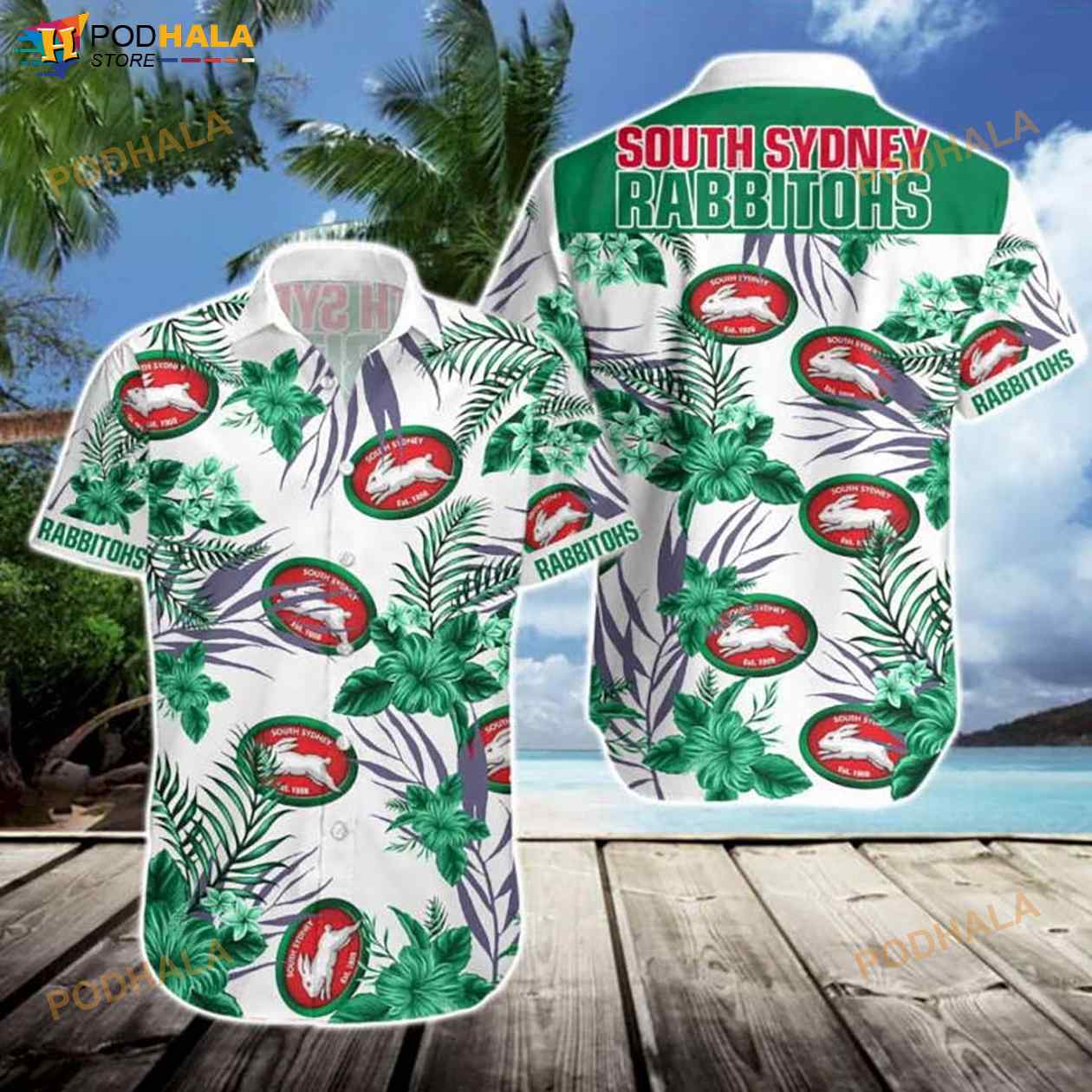 South Sydney Rabbitohs 3D Funny Hawaiian Shirt South Sydney Rabbitohs 3D Funny Hawaiian Shirt