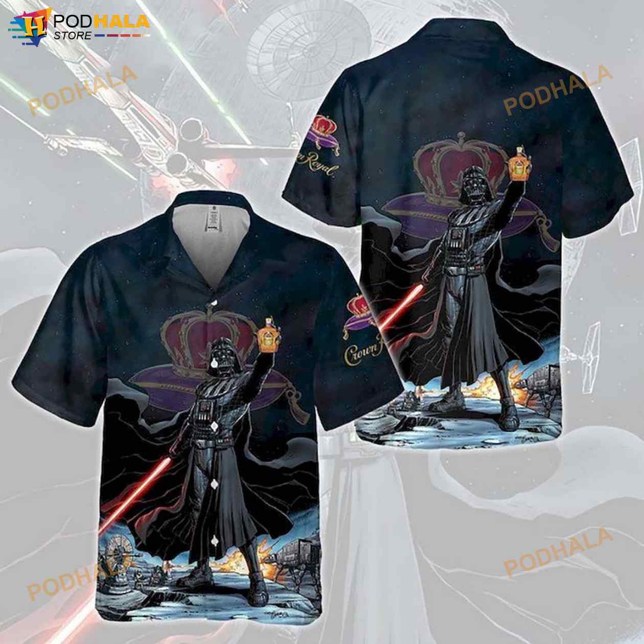 Star Wars Crown Royal Dark 3D Funny Hawaiian Shirt Star Wars Crown Royal Dark 3D Funny Hawaiian Shirt
