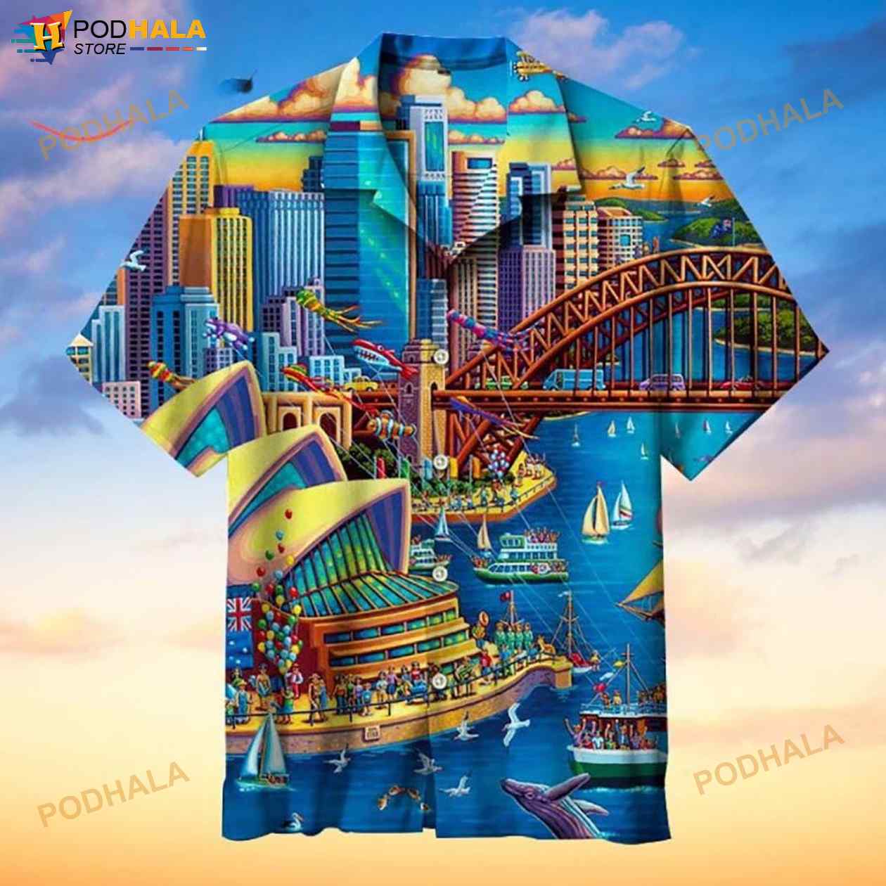 Sydney Opera House 3D Funny Hawaiian Shirt Sydney Opera House 3D Funny Hawaiian Shirt