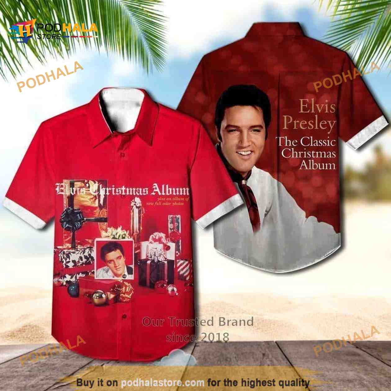 The King Of Rock And Roll Elvis Presley Hawaiian Shirt The Classic Christmas Album The King Of Rock And Roll Elvis Presley Hawaiian Shirt The Classic Christmas Album