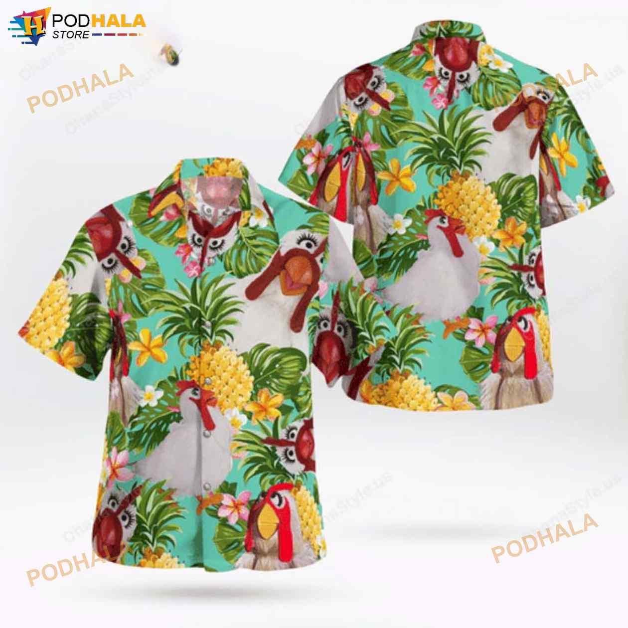 The Muppet Camilla The Chicken Pineapple Tropical 3D Funny Hawaiian Shirt The Muppet Camilla The Chicken Pineapple Tropical 3D Funny Hawaiian Shirt