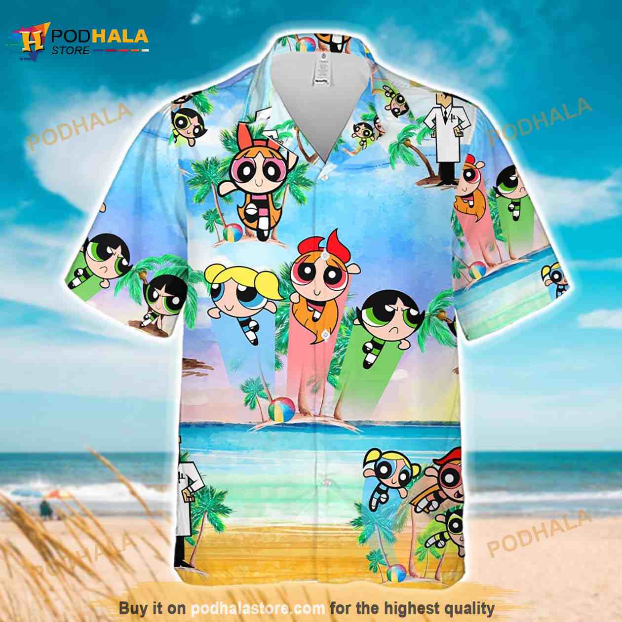 The Powerpuff Girls Funny Hawaiian Shirt The Powerpuff Girls Funny Hawaiian Shirt