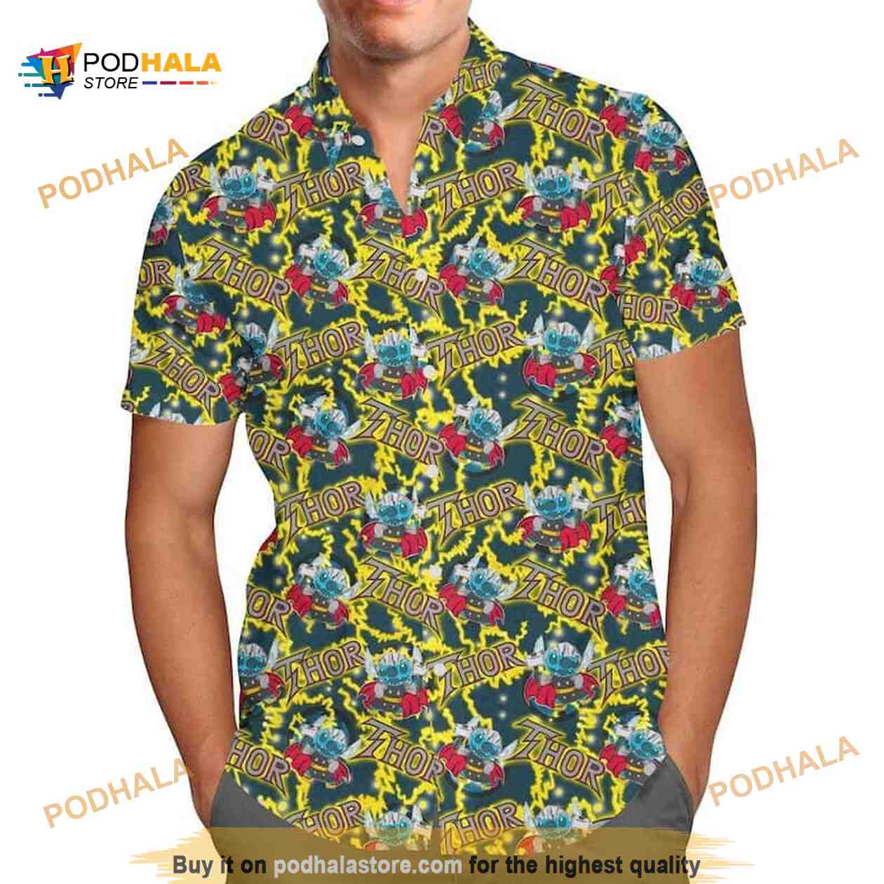 Thor Superhero Stitch Funny Hawaiian Shirt All Over Print Thor Superhero Stitch Funny Hawaiian Shirt All Over Print
