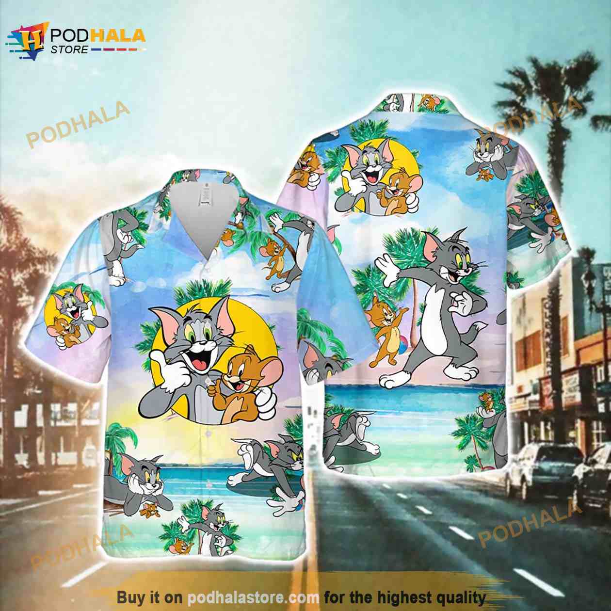 Tom And Jerry Funny Hawaiian Shirt Tom And Jerry Funny Hawaiian Shirt