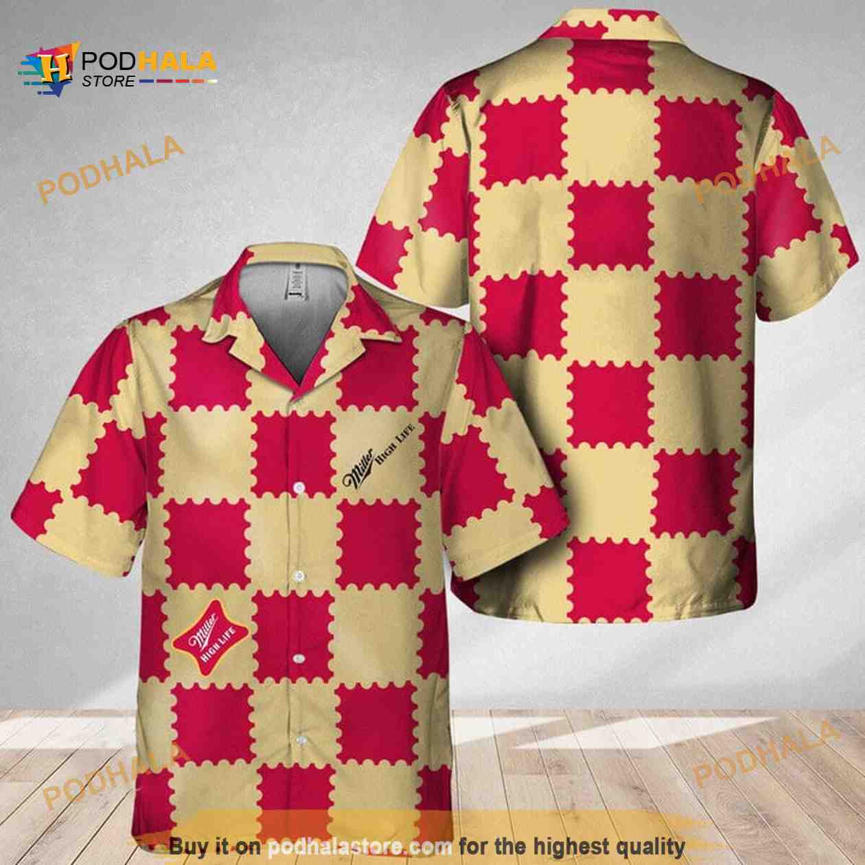 Trendy Gingham Miller High Life Beer Funny Hawaiian Shirt Trendy Gingham Miller High Life Beer Funny Hawaiian Shirt