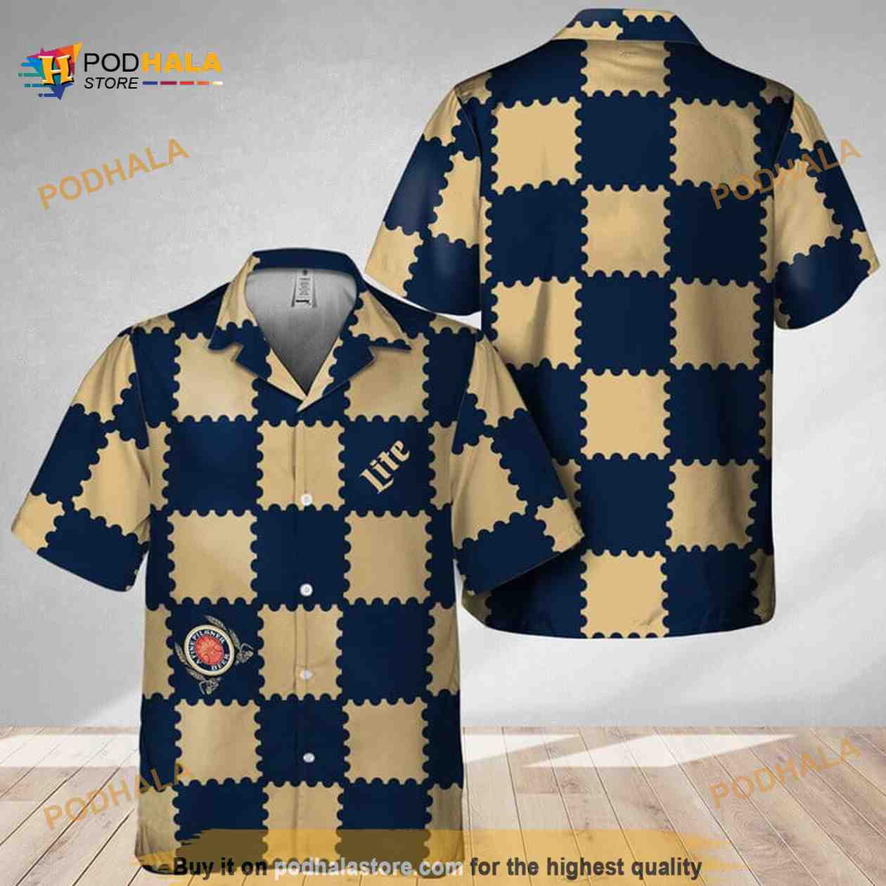 Trendy Gingham Miller Lite Beer Funny Hawaiian Shirt Trendy Gingham Miller Lite Beer Funny Hawaiian Shirt